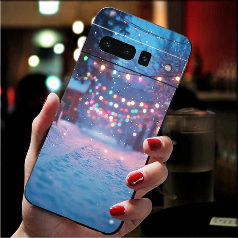Weiche Weihnachtsbaumlicht TPU Hülle für Google Pixel 8 9 10 stoßfest flexibel kratzfest passgenau