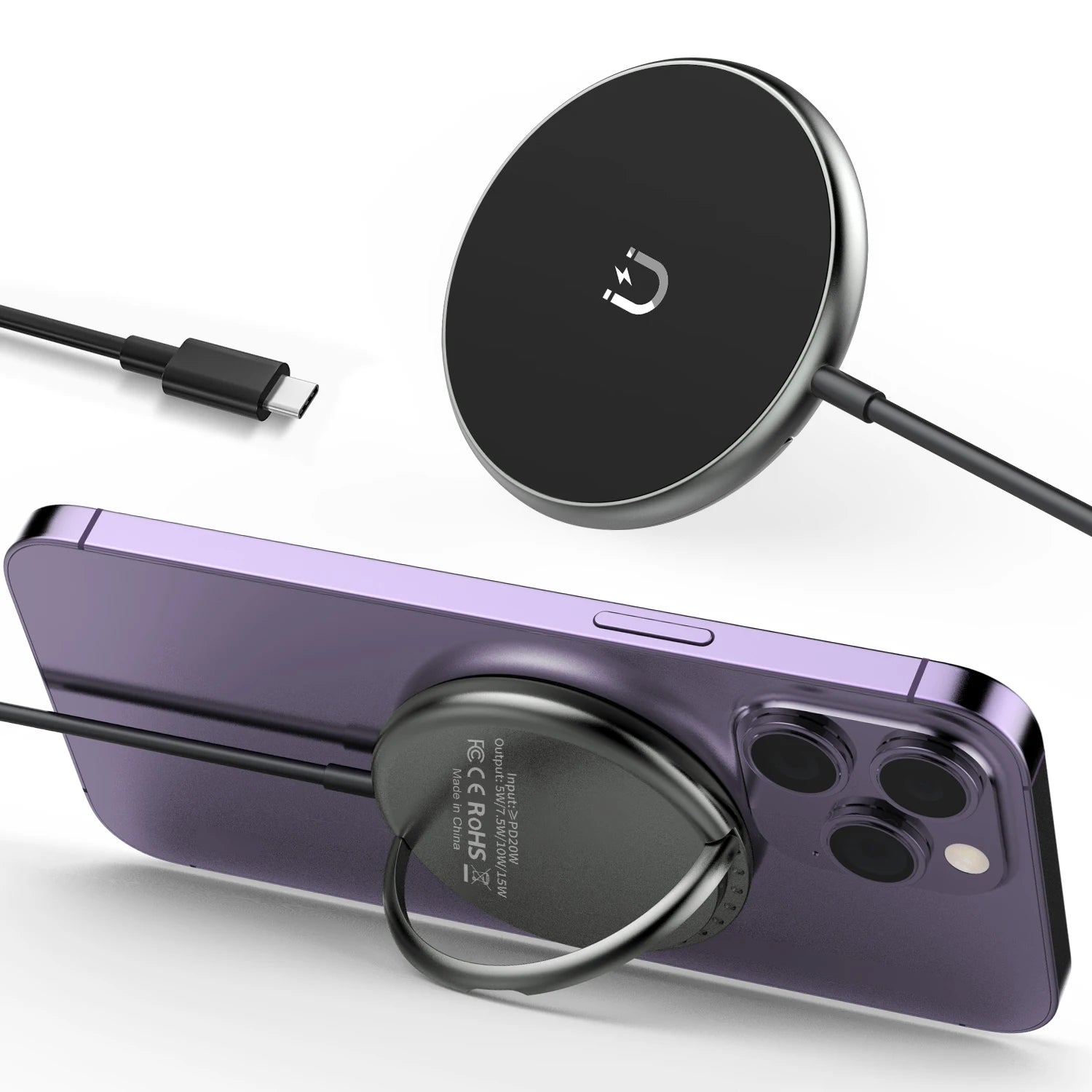 Magnetisches 15W Wireless Ladepad fürs Auto iPhone