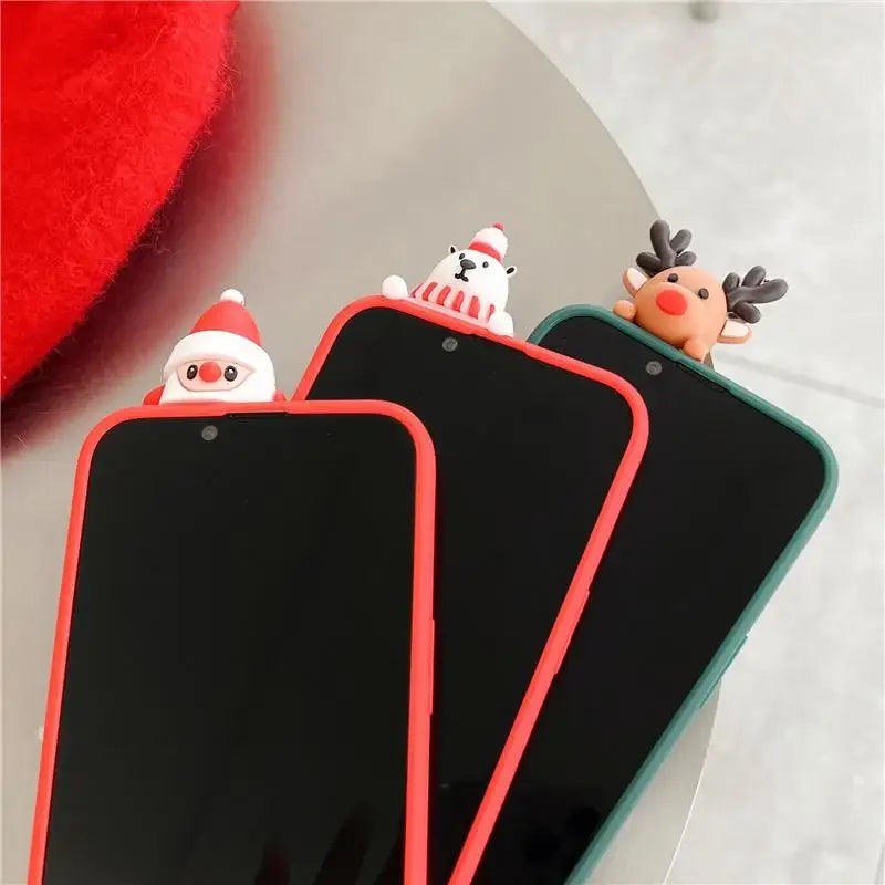 3D Christmas Reindeer TPU Case for iPhone 16 Pro Max