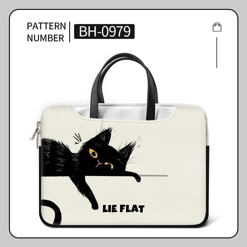 DIY PU Laptoptasche Katze 12–17 Zoll