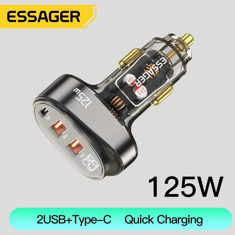 Essager 125W Auto Schnellladegerät mit Display