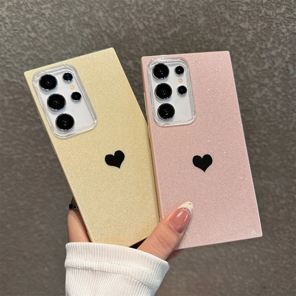 Glitzer Herz Hülle für Samsung Galaxy S25 S24 S23