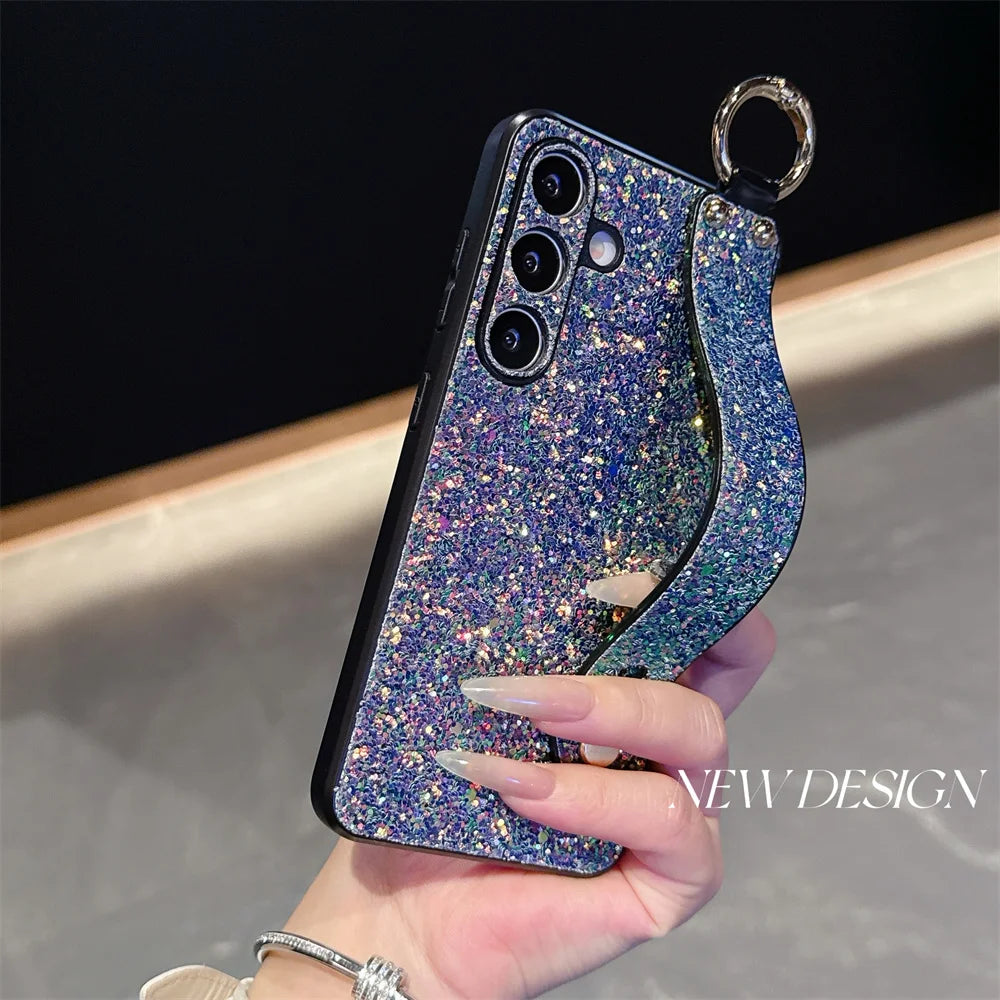 Glitzer Diamant Armband Hülle für Galaxy S25 Ultra