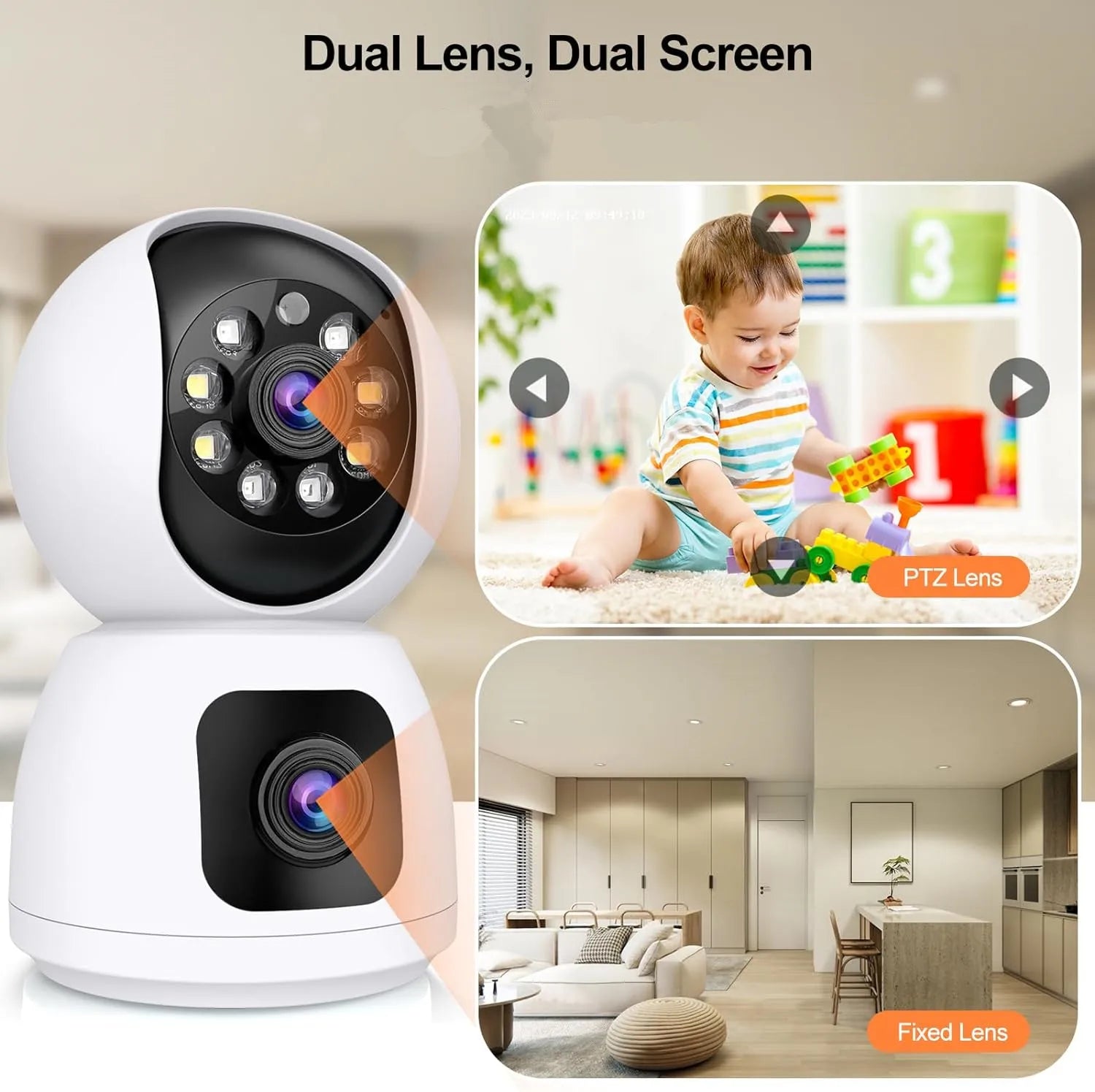 4K PTZ WiFi IP Camera with Dual Lens & Tracking