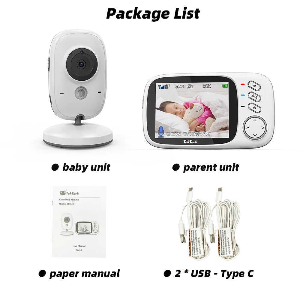 3,2-Zoll Baby Monitor mit Nachtlicht & Musik