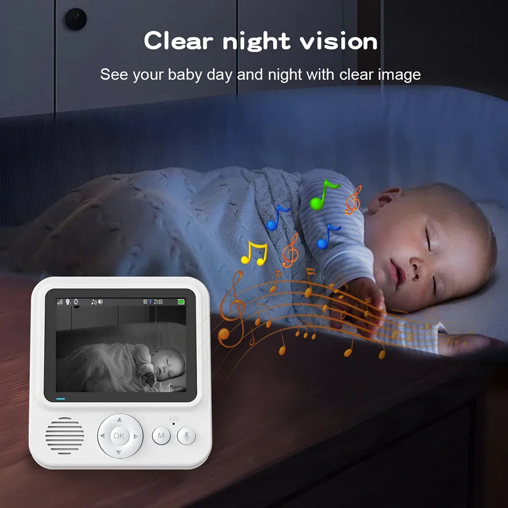 2.8 inch baby monitor with night vision & temperature