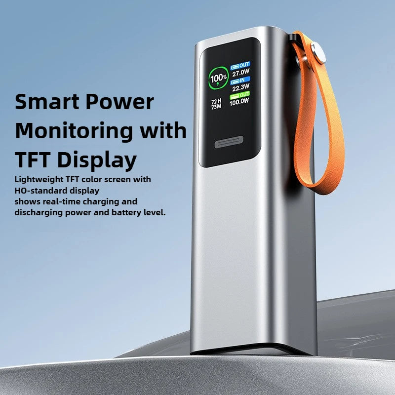 30000mAh Power Bank 100W PD Fast Charging TFT Display