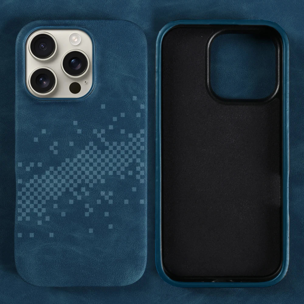 Luxury Leather Case for iPhone 17-15 Pro Max, Shockproof