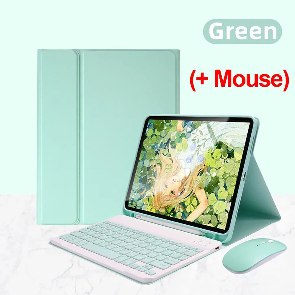 Bluetooth Tastatur & Maus mit Lederhülle für iPad 9.7–12.9 Zoll – Magnetisch & Stoßfest