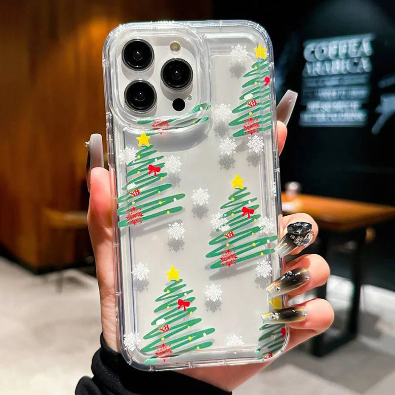 Schneeflocken Weihnachtsbaum Hülle für iPhone 17