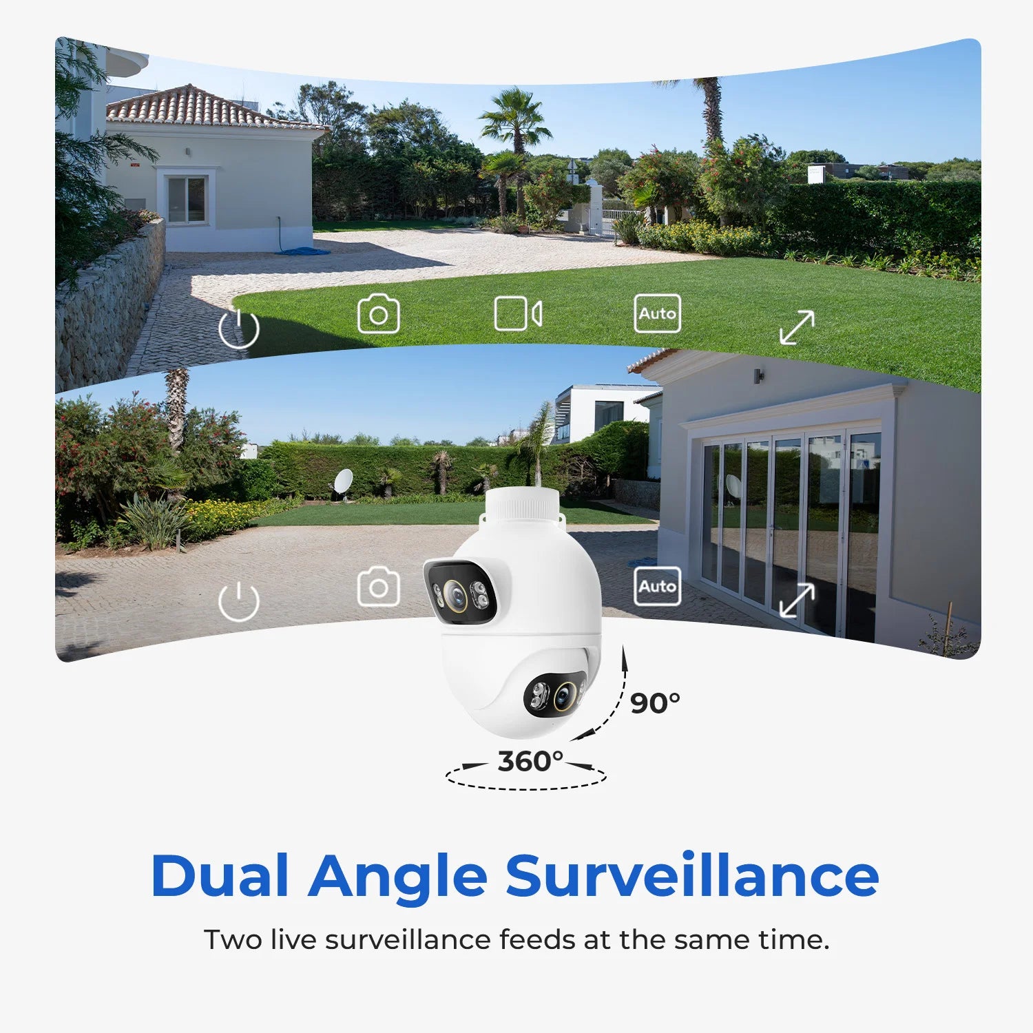 360° Dual-Lens Outdoor Camera with WiFi & Color Night Vision