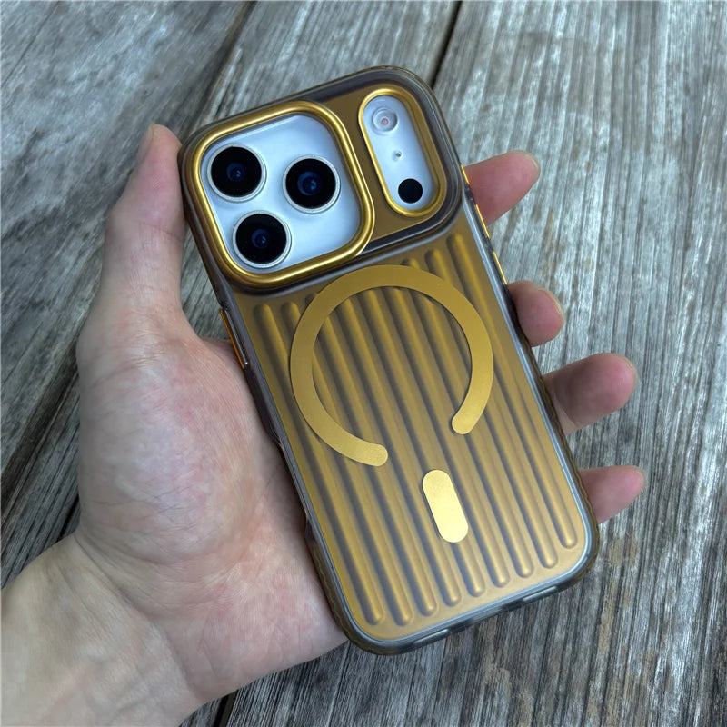 Luxuriöse matte gewellte Magsafe Hülle für iPhone 17 Pro Max