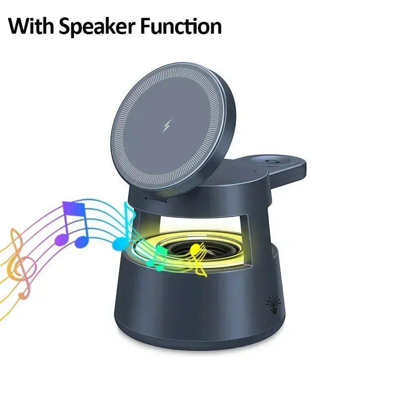 Magnetische 3-in-1 Ladestation mit LED und Lautsprecher