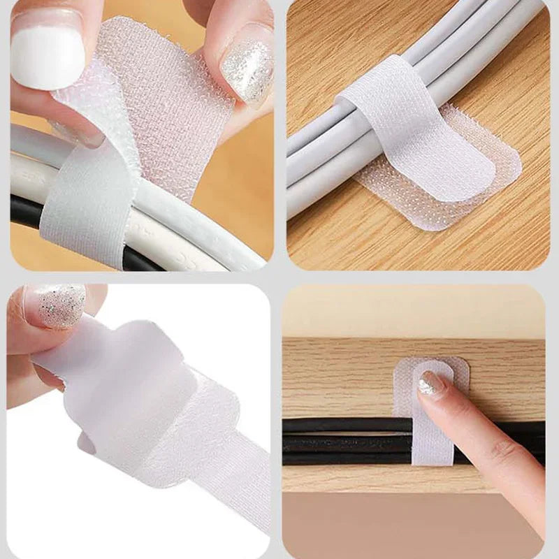 Wiederverwendbare Klett-Kabelbinder Organizer