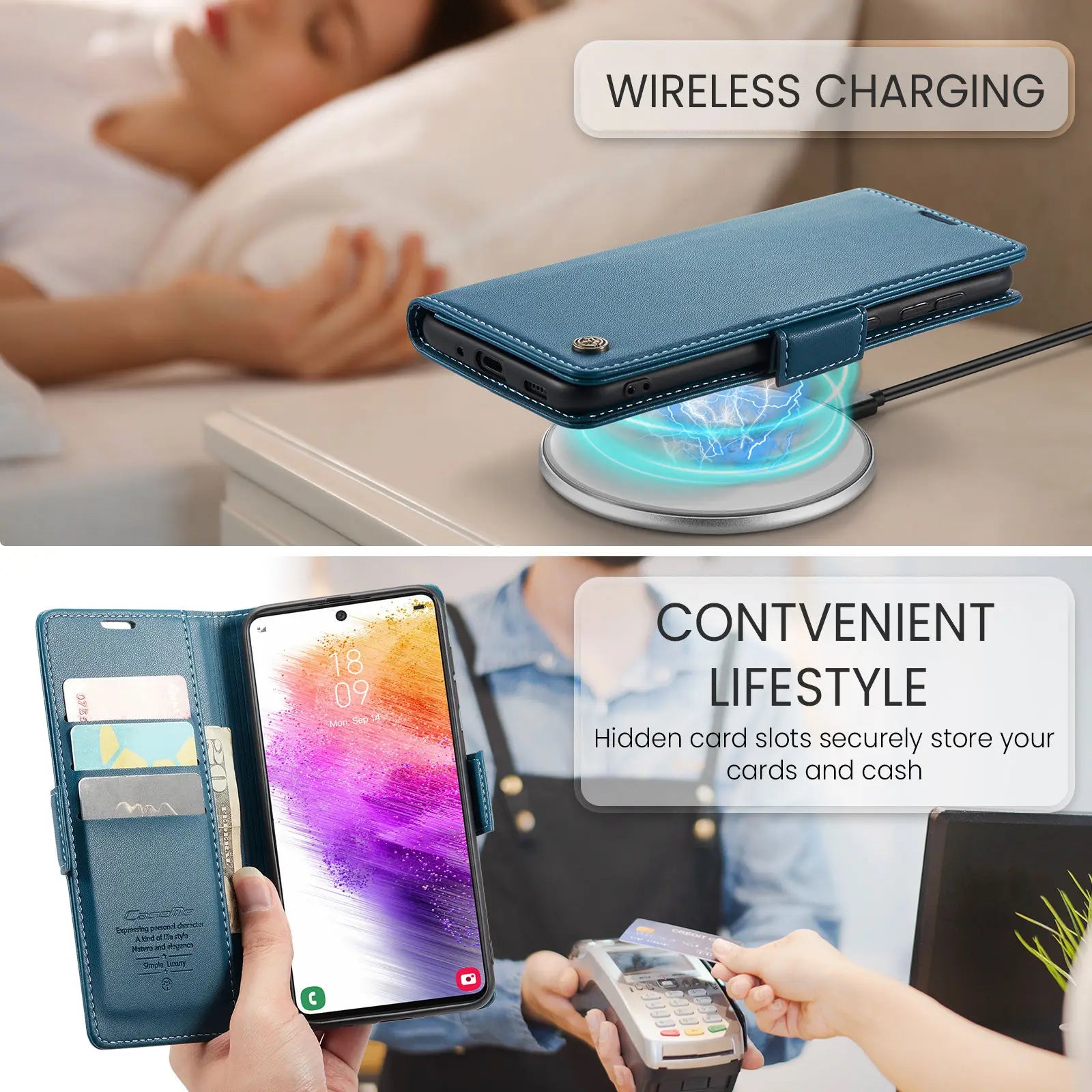 CaseMe Leder Klapphülle für Galaxy A-Serie