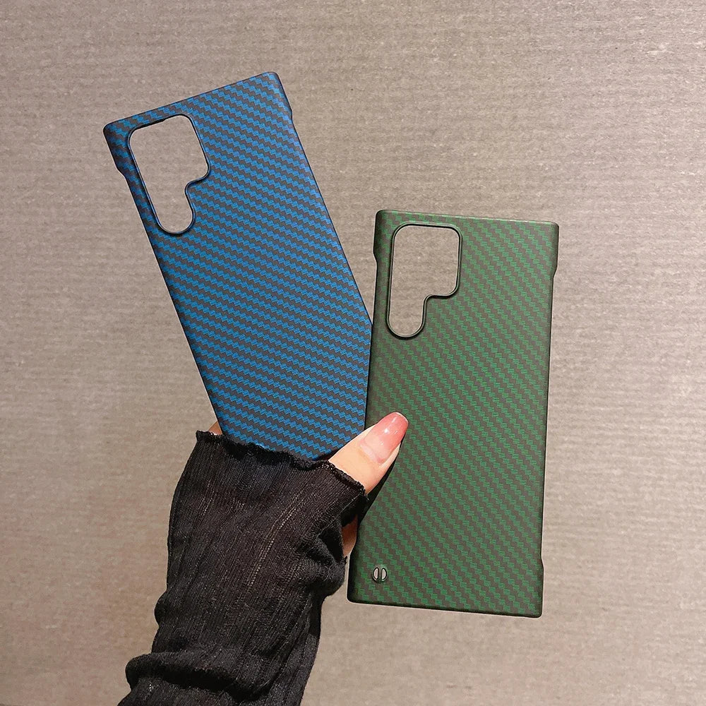 Rahmenlose Carbon-Textur Hülle für Galaxy S24 Ultra