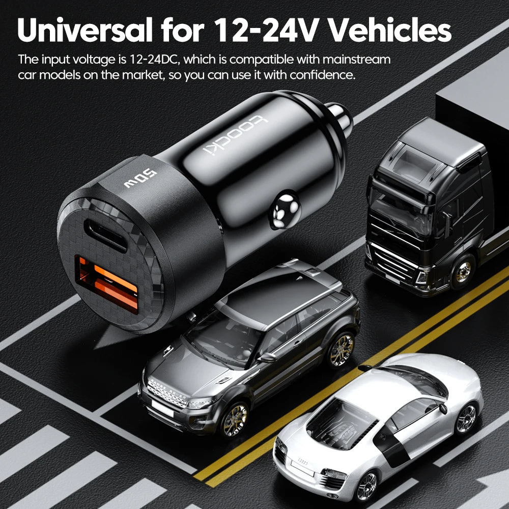 50W QC PD 3.0 Autoladegerät USB C