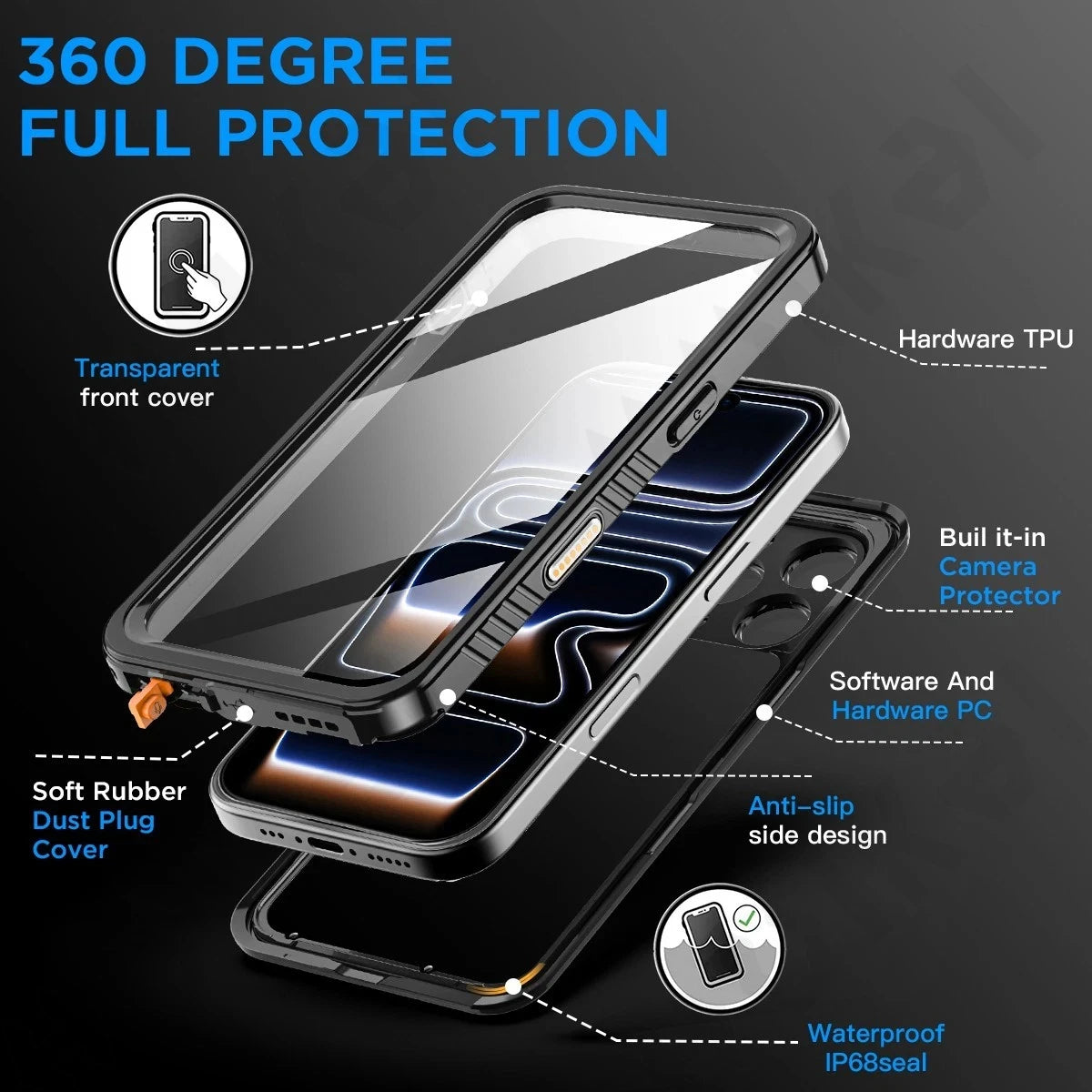 IP68 Wasserdichte Hülle für iPhone 17 Pro Max – MagSafe Aluminium Schutzhülle