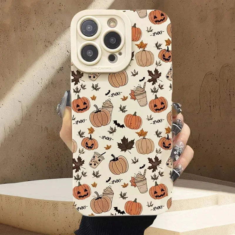 Weiche TPU Hülle Halloween Kürbis für iPhone