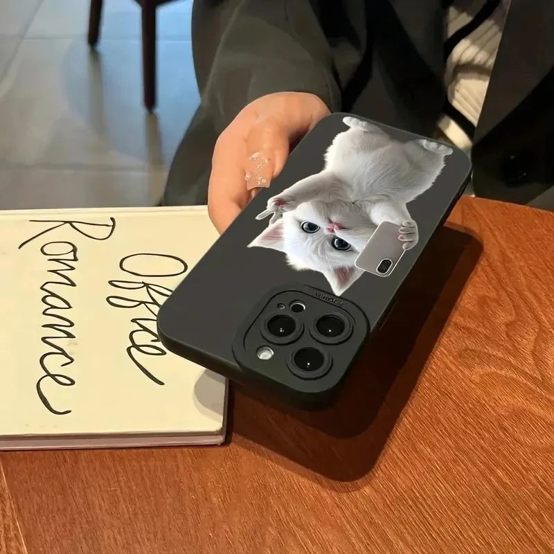 Süße Katzen Silikon Handyhülle iPhone Stoßfest Softcover
