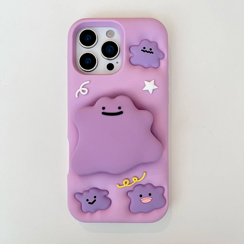 3D Cartoon Spiegelhülle mit Ständer für iPhone