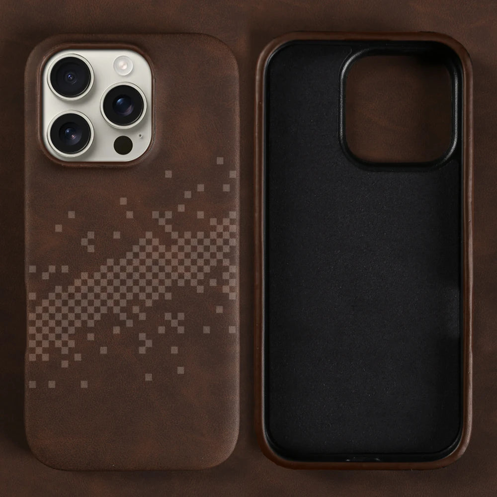 Luxury Leather Case for iPhone 17-15 Pro Max, Shockproof