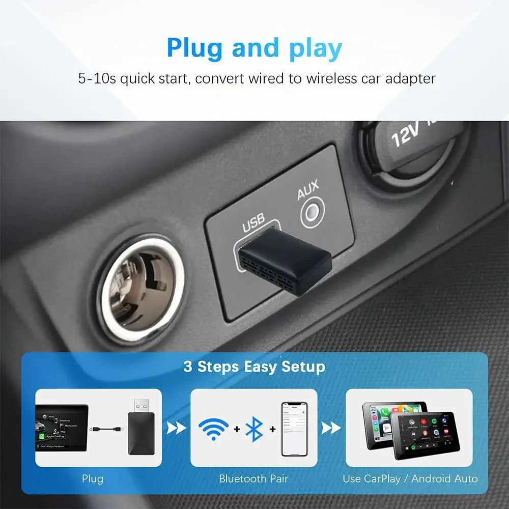 Kabelloser CarPlay Adapter 2in1 für Auto