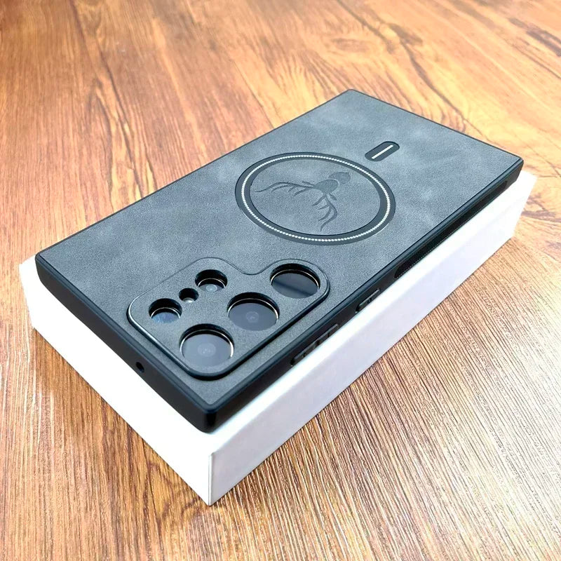 Vintage PU Lederhülle mit MagSafe