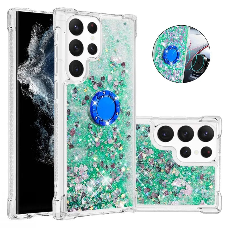 Quicksand Glitter Case with Ring for Galaxy S25 Ultra