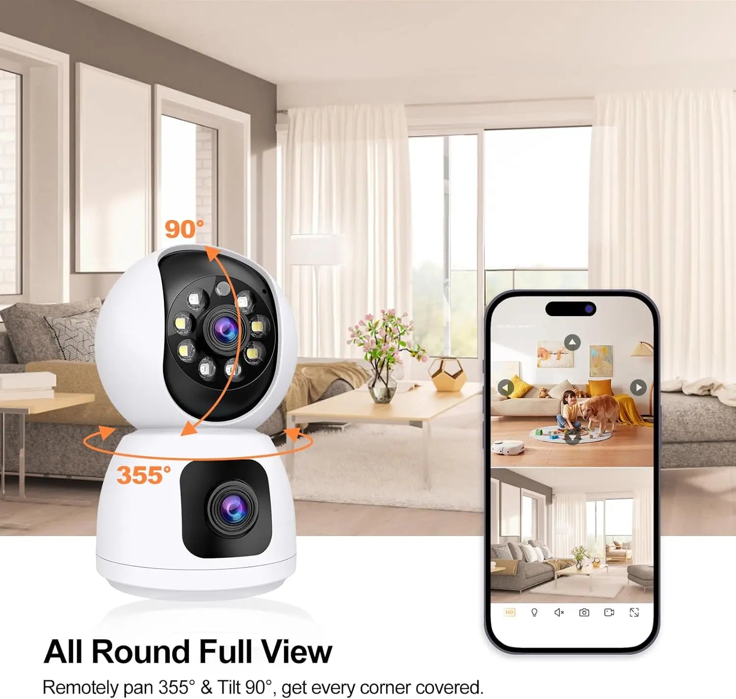 4K PTZ WiFi IP Camera with Dual Lens & Tracking