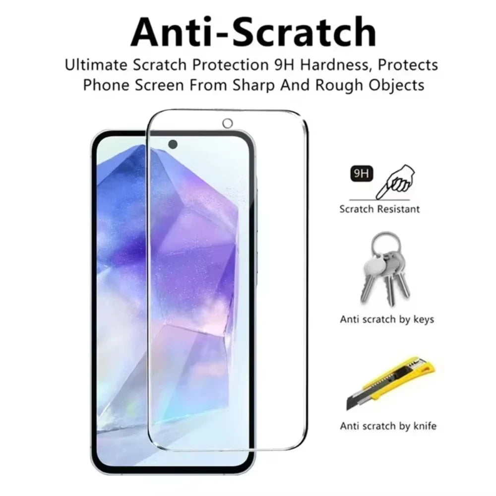 5-pack tempered glass screen protectors for Samsung A12–A72 S10E