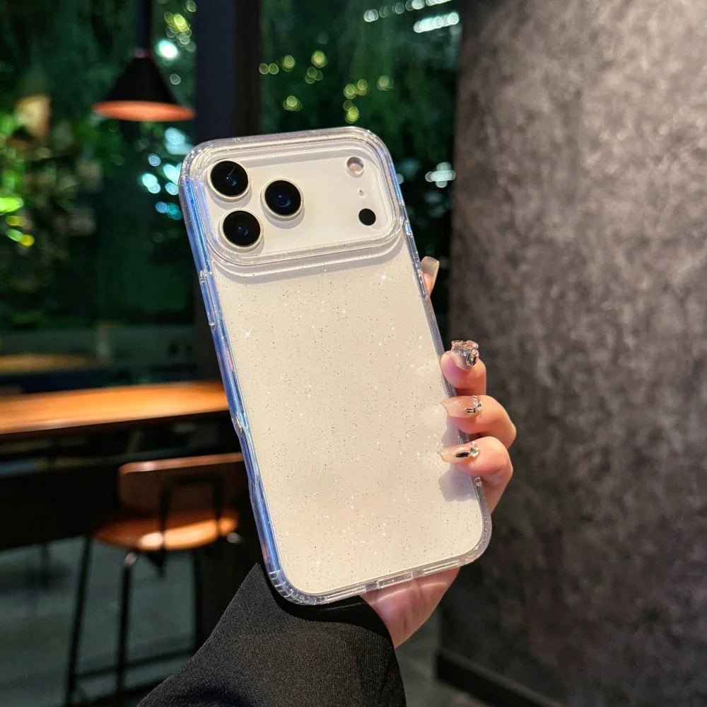 Transparente Glitzer Hülle für iPhone 17 Pro Max