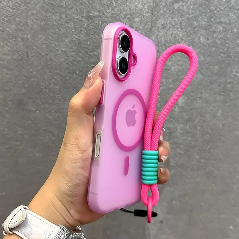 Candy-colored Magsafe case with strap