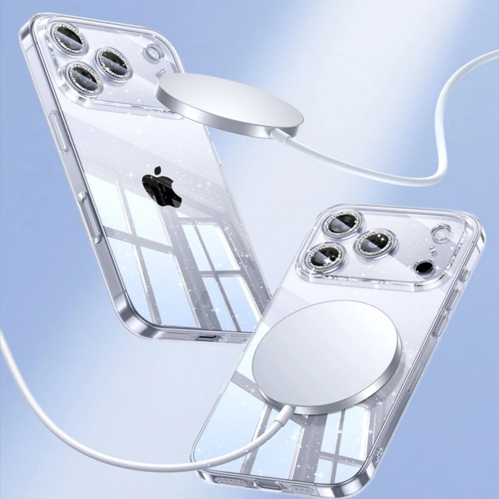 Glitzernde transparente Hülle für iPhone 17 Pro Max