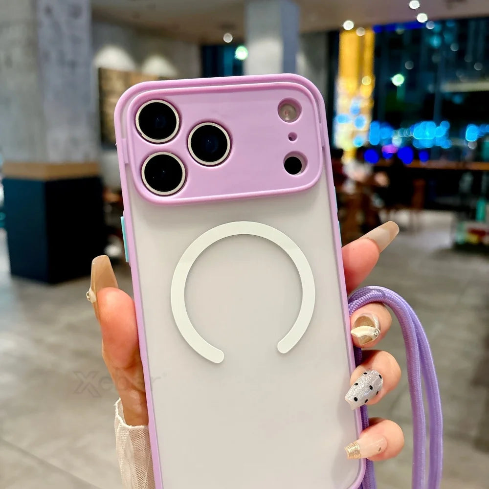 Magnetische Magsafe-Hülle mit Band für iPhone 11–17