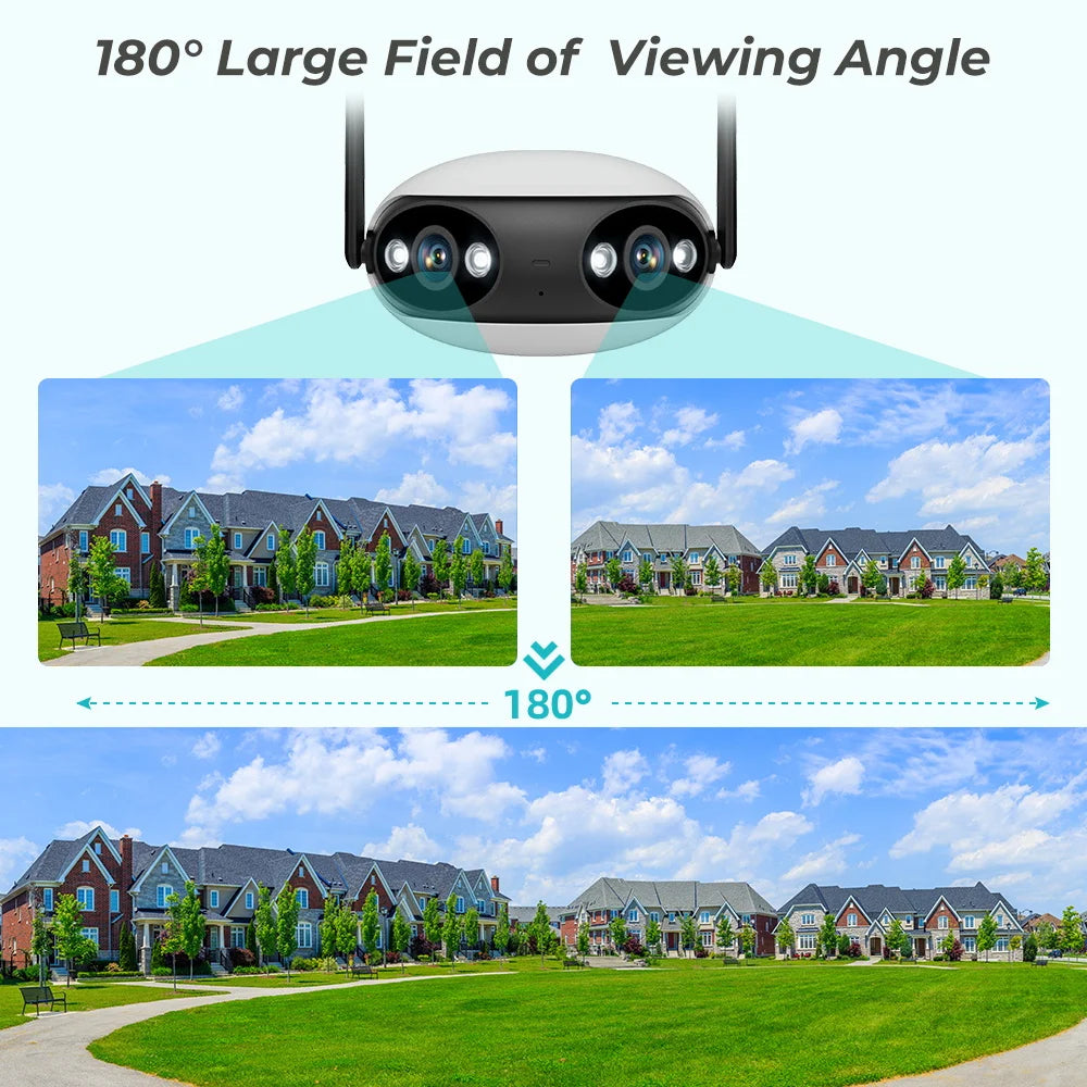 4MP 2K HD Dual-Lens WiFi Outdoor Camera