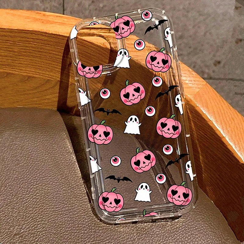 Transparent Halloween Pumpkin Ghost iPhone Case