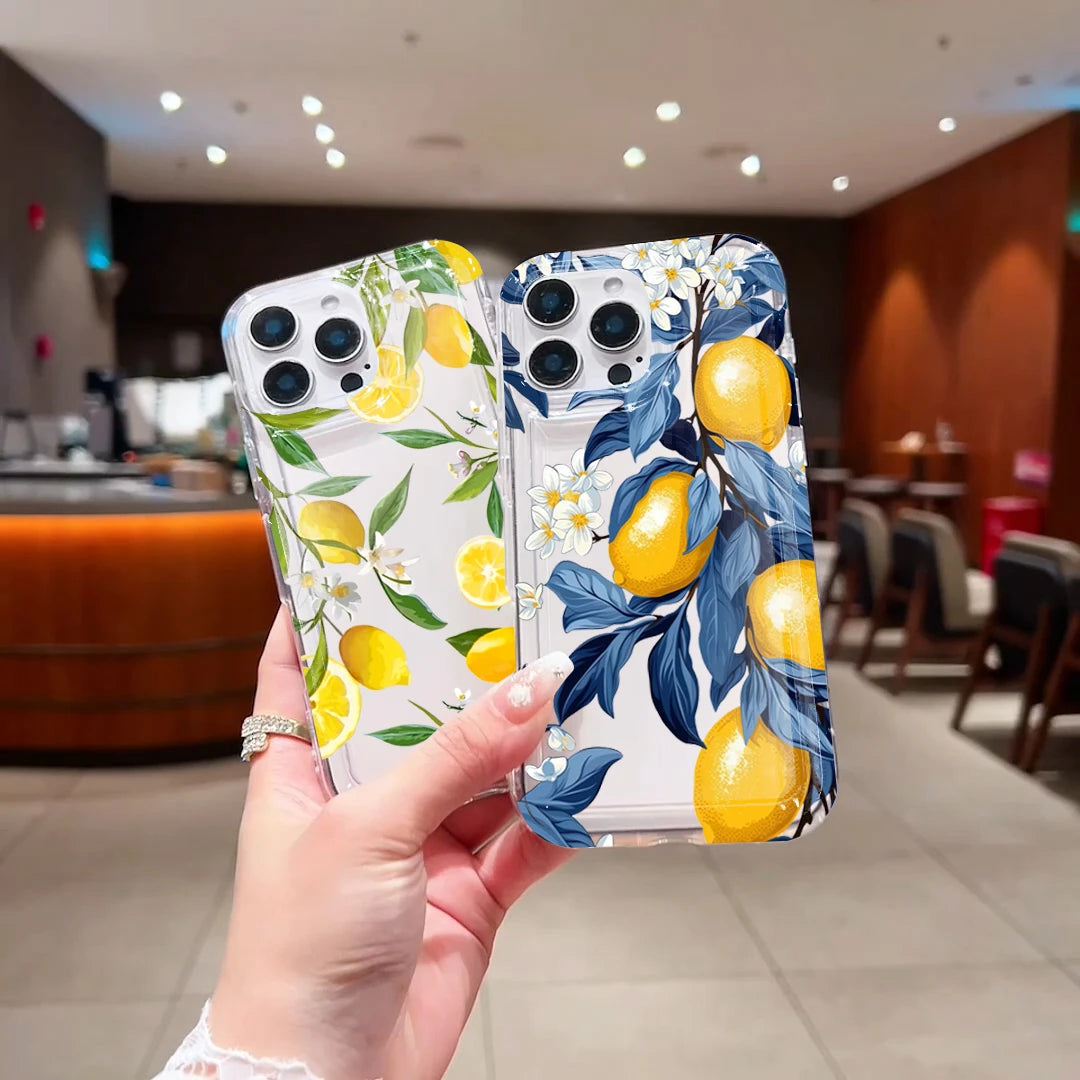 Sommer Lemon Blumen Clear Hülle für iPhone 17
