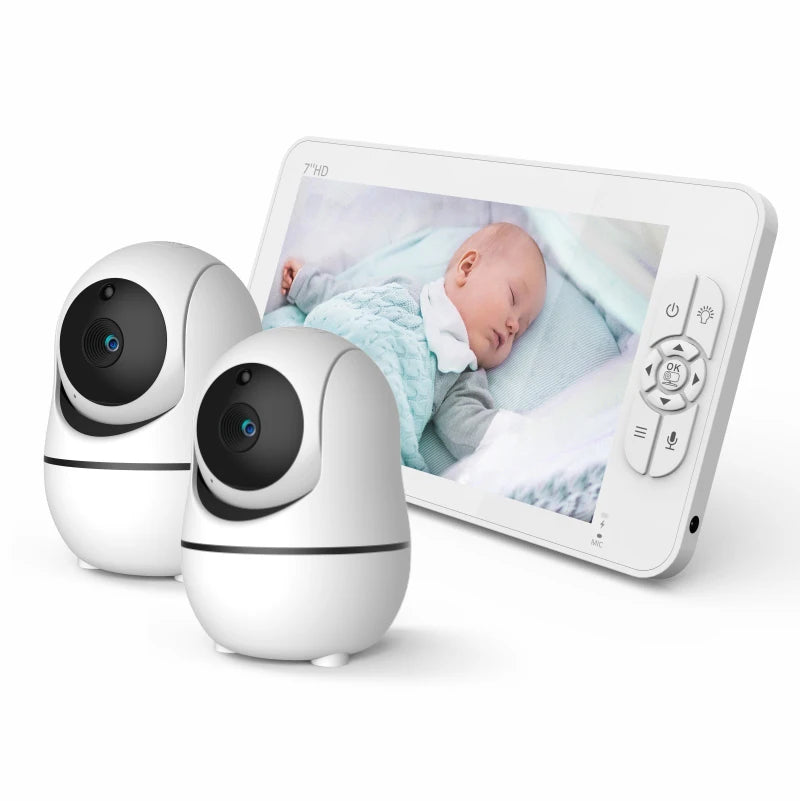 7-inch baby monitor with PTZ camera and temperature display