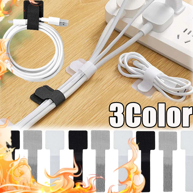 Wiederverwendbare Klett-Kabelbinder Organizer