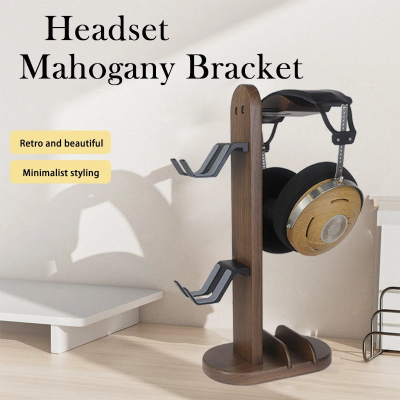 Kopfhörer & Controller Halter Walnuss 2-in-1 Gaming Ständer aus Holz