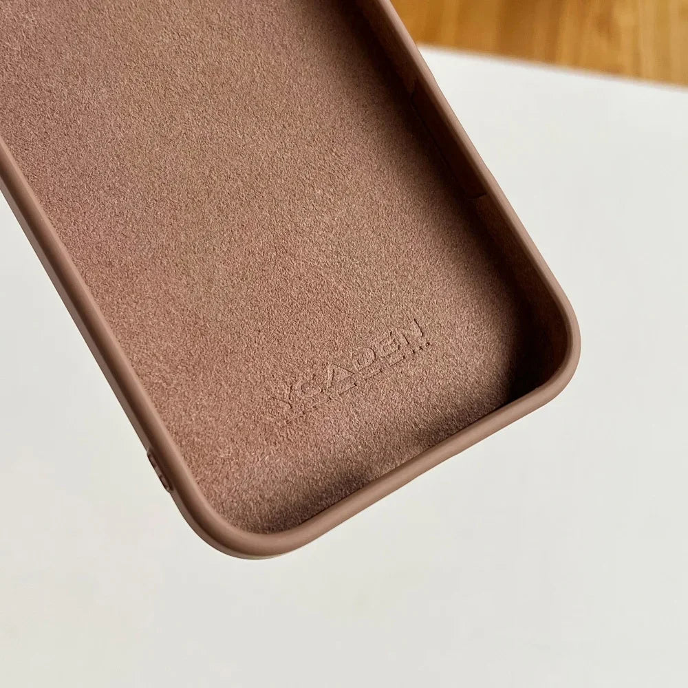 Flüssigsilikonhülle mit Band für iPhone 17–14 Plus