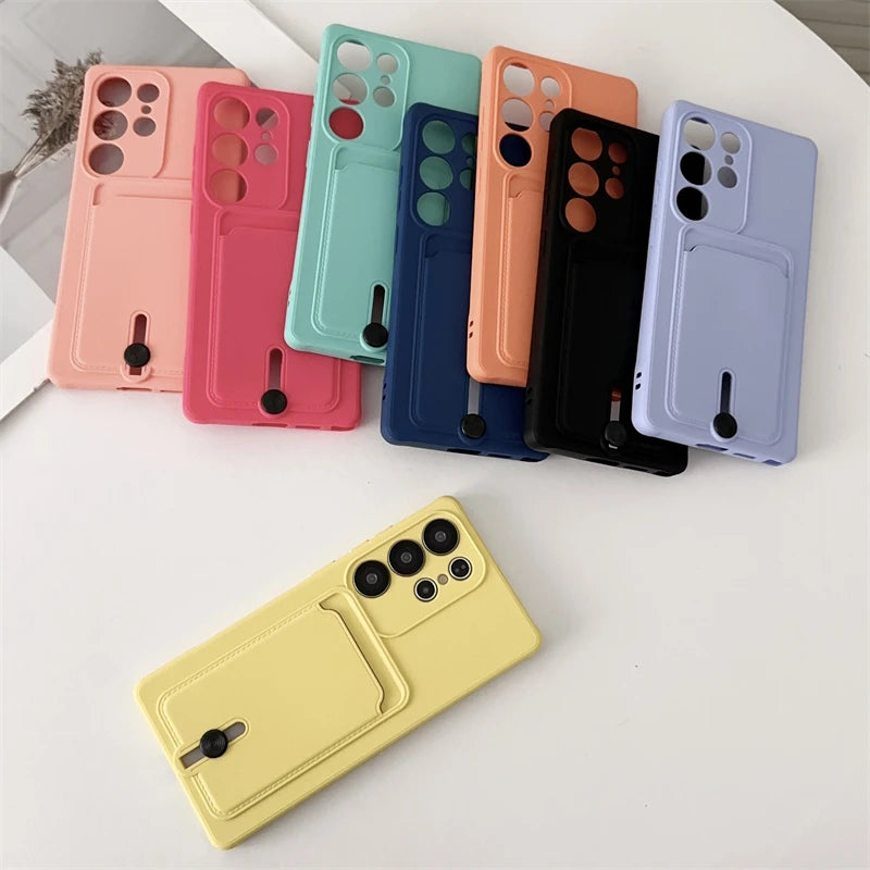 Weiche Silikon Kartenhalter Hülle Samsung S25 S24 Plus