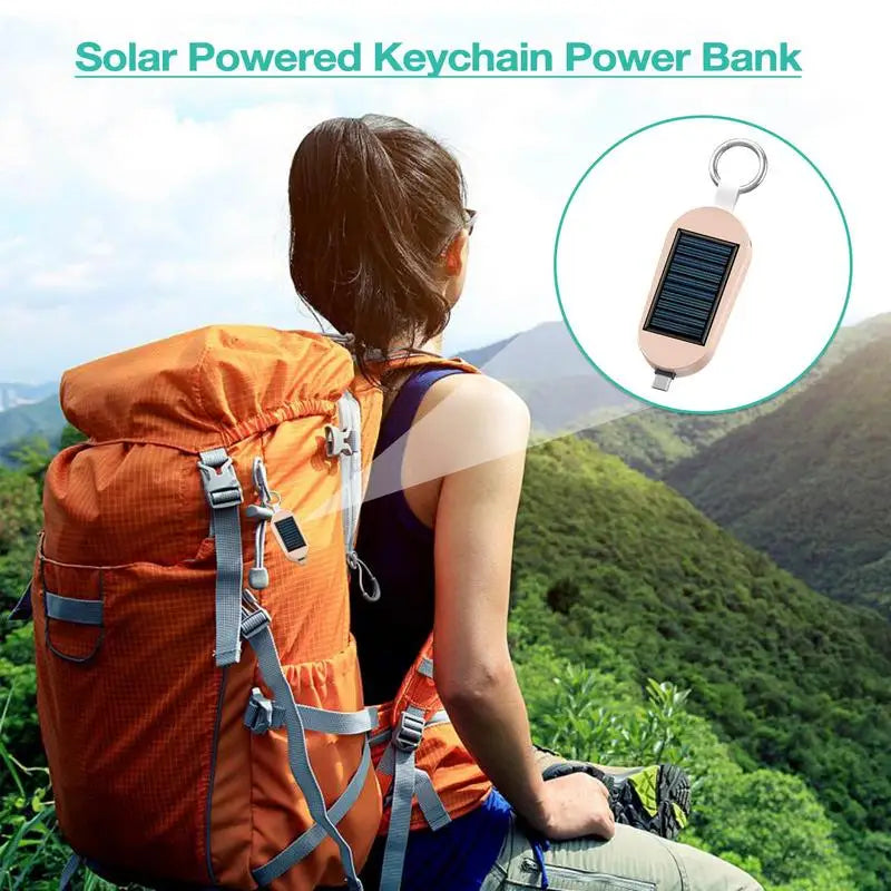 Mini Solar Keychain Powerbank with Fast Charging