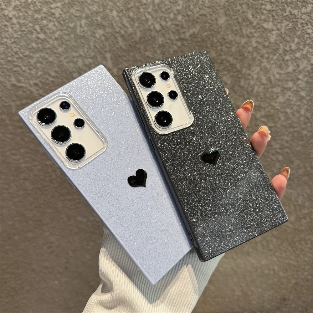 Glitzer Herz Hülle für Samsung Galaxy S25 S24 S23