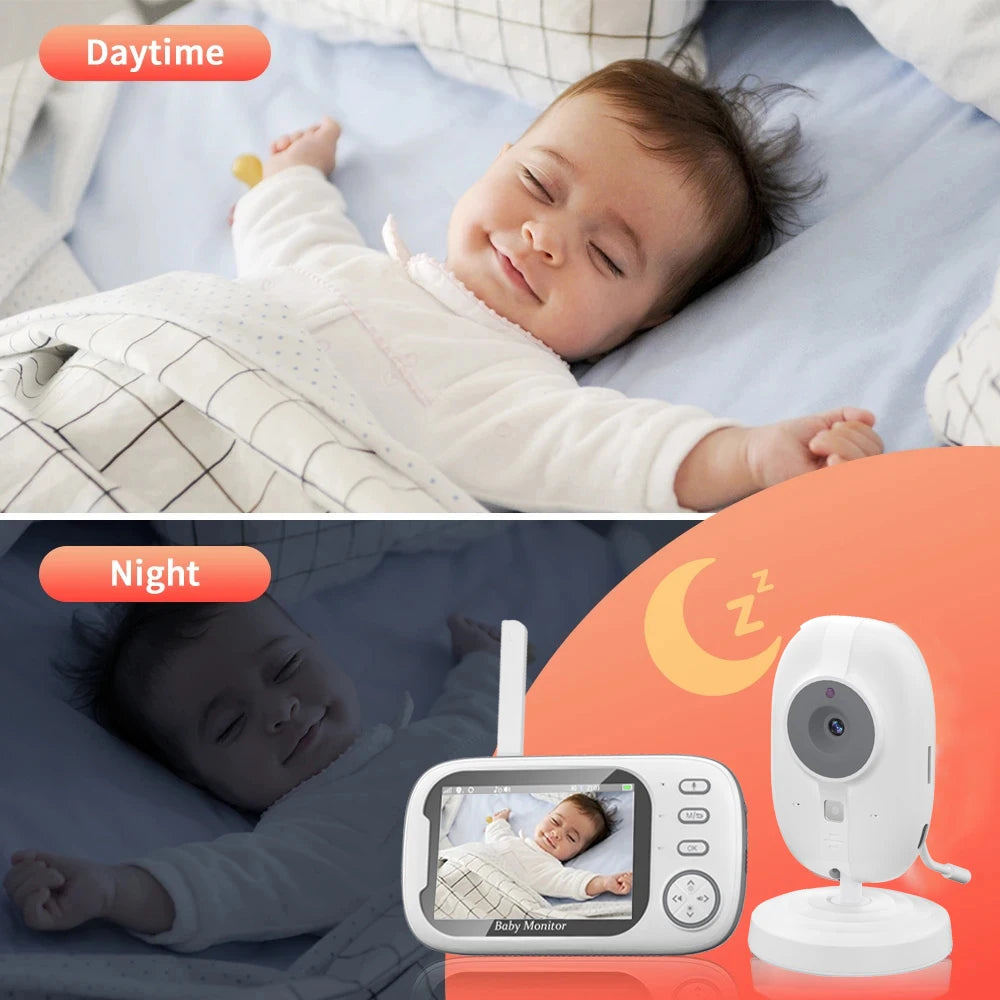 3.5 inch video baby monitor with audio & night mode