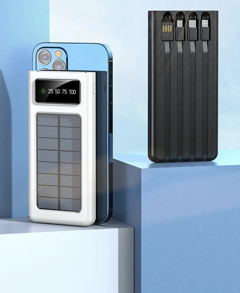 500000mAh Ultra-thin Solar Power Bank with Cable