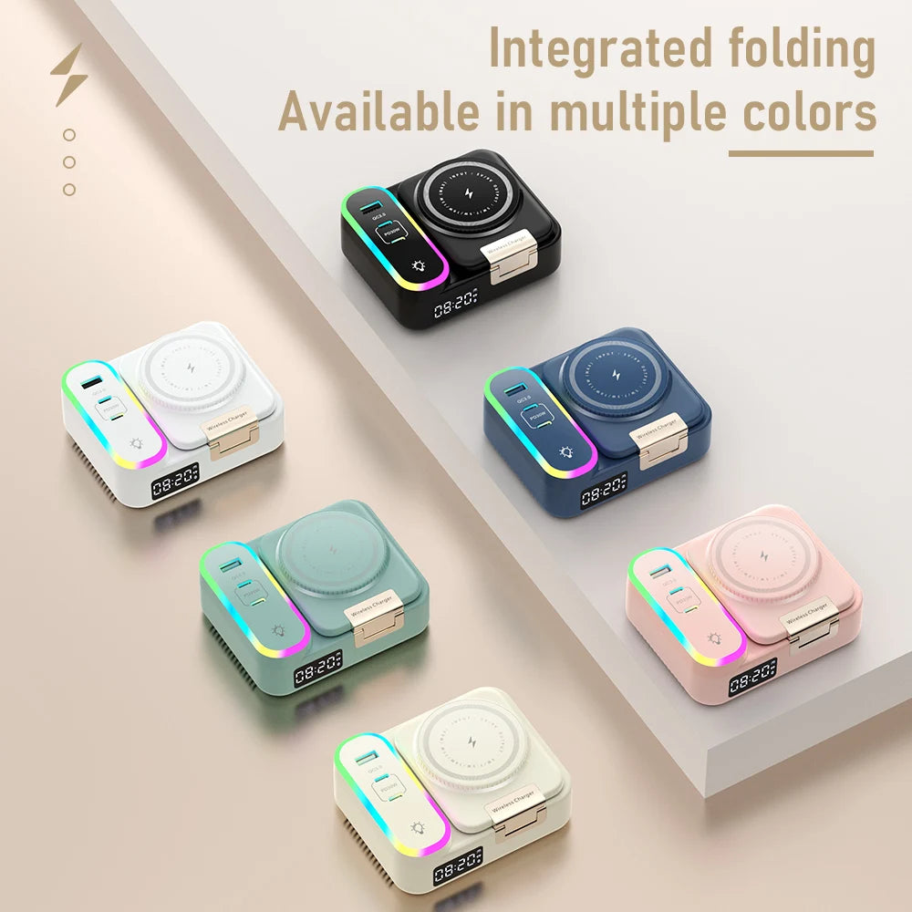 8-in-1 Magnetisches Magsafe Ladegerät mit Typ-C-Kabel