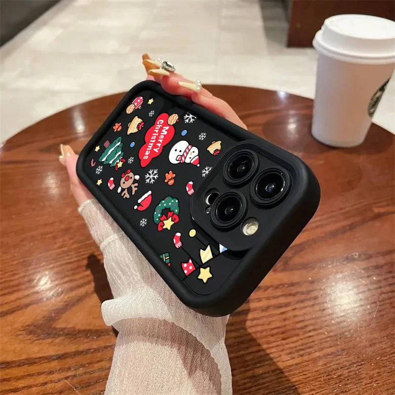 Süße Weihnachts-Hülle mit Santa und Tannenbaum für Pixel