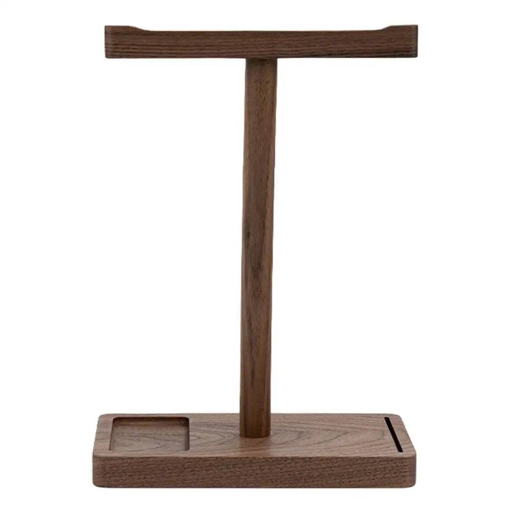 Solid wood headphone stand, walnut, for desk